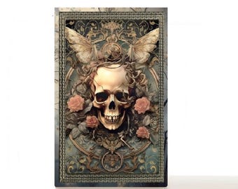 Vintage skull empty makeup palette for single eyeshadows. Gifts for her gothic halloween - The Dark Side