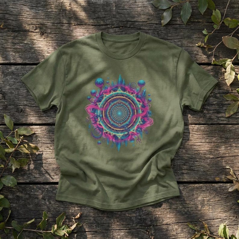 T-shirt Shpongle T-shirt psychedelische T-shirt Shpongle cadeau unieke kunst shirt Festival Wear shirt heilige geometrie T-shirt psychedelische kunst cadeau afbeelding 11