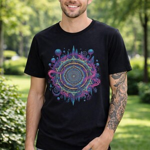 T-shirt Shpongle T-shirt psychedelische T-shirt Shpongle cadeau unieke kunst shirt Festival Wear shirt heilige geometrie T-shirt psychedelische kunst cadeau afbeelding 16