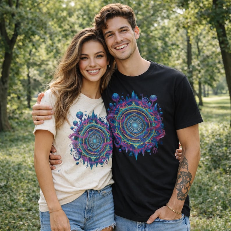 T-shirt Shpongle T-shirt psychedelische T-shirt Shpongle cadeau unieke kunst shirt Festival Wear shirt heilige geometrie T-shirt psychedelische kunst cadeau afbeelding 4
