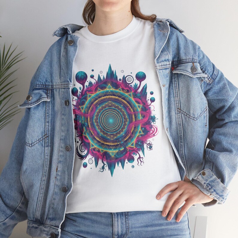 T-shirt Shpongle T-shirt psychedelische T-shirt Shpongle cadeau unieke kunst shirt Festival Wear shirt heilige geometrie T-shirt psychedelische kunst cadeau afbeelding 5