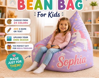 Funda personalizada para puf con nombre personalizado, diseño de imagen personalizada, regalo para niños pequeños, muebles de dormitorio, asientos de sala de juegos, foto de habitación infantil