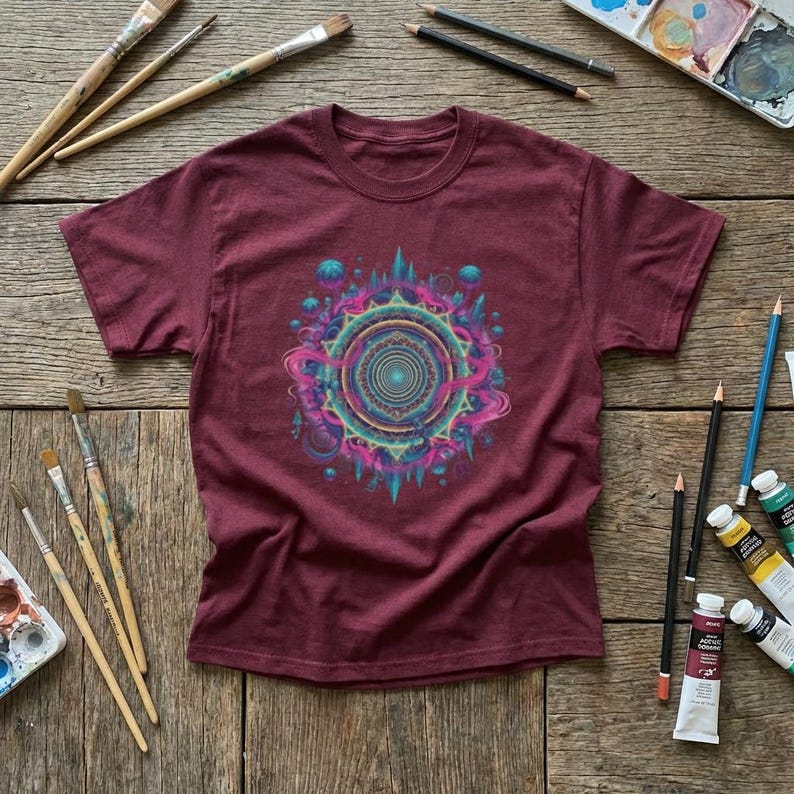 T-shirt Shpongle T-shirt psychedelische T-shirt Shpongle cadeau unieke kunst shirt Festival Wear shirt heilige geometrie T-shirt psychedelische kunst cadeau afbeelding 10