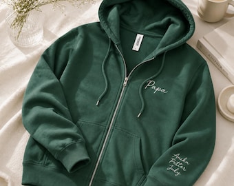 Regalo per papà Felpa con zip ricamata personalizzata Regalo personalizzato Felpa con zip per nonno Giacca con zip monogrammata personalizzata per bambini Regalo per lui