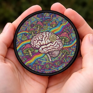 Naszywka psychodeliczna, naszywka do prasowania, naszywka psychodeliczna na plecak, naszywka Shpongle, naszywka Cosmic Orb na kurtkę Shpongle, odzież Free Minded Wear, prezent Free Spirit