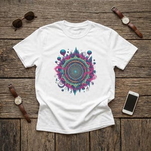 T-shirt Shpongle T-shirt psychedelische T-shirt Shpongle cadeau unieke kunst shirt Festival Wear shirt heilige geometrie T-shirt psychedelische kunst cadeau afbeelding 12