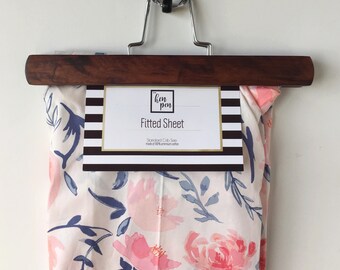 Watercolor Crib Sheet / Floral Crib Sheets Girl, Pink Crib Sheets, Crib Bedding for Girl, Watercolor Floral Crib Sheet