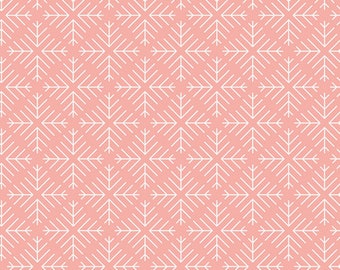 Caught Snowflakes Blush Cotton Fabric / Fabric By the Yard or Half Yard / Art Gallery Fabric, Blender Fabric, Pink Fabric, Quilting Fabric