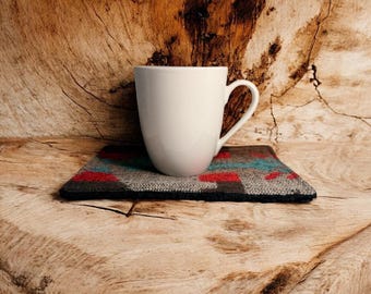 Cozy Wool Blend & Sherpa Mug Rug Set – Eco-Friendly Upcycled Handmade Gift (Set of 4) - Breckendale