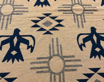 Wool Blend Blanket Throw In Colors Mustard Thunderbird Sun Print