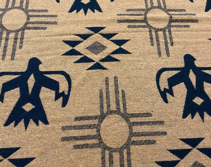 Wool Blend Blanket Throw In Colors Mustard Thunderbird Sun Print