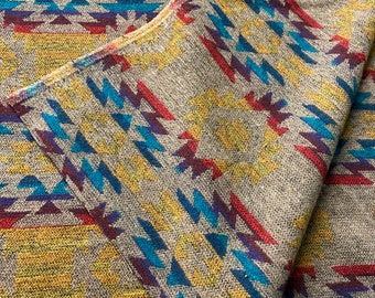 Wool Blend Remnant In Beige Yellow Blue Red And Purple Colors #22