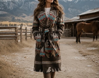 Beautiful Wool Blend Trench Coat In Brown Tones - Breckendale