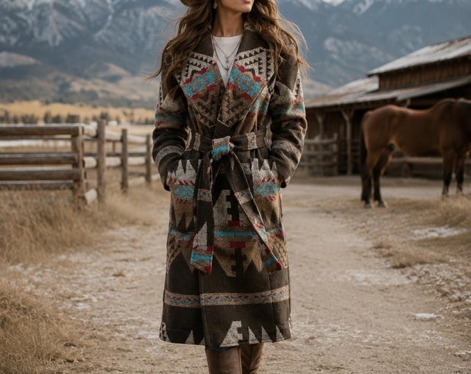 Beautiful Wool Blend Trench Coat In Brown Tones - Breckendale