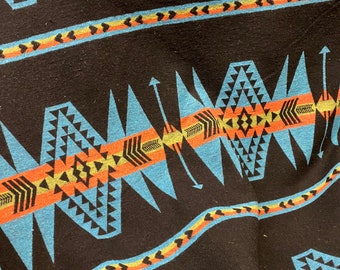 Beautiful Black Blanket Throw With Arrows Sky Blue Yellow And Orange