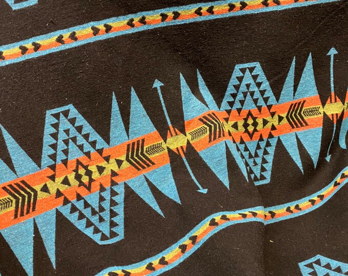 Beautiful Black Blanket Throw With Arrows Sky Blue Yellow And Orange