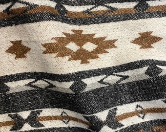 Wool Blend Blanket In Cream Light Brown and Black - Grange