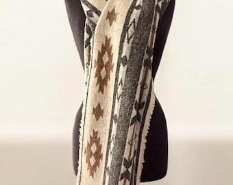 Oversized Cozy Scarf – Extra Long Wrap (118”) Fringe All Around – Soft Wool Blend – Lightweight Winter Scarf, Travel Wrap, Gift for Her