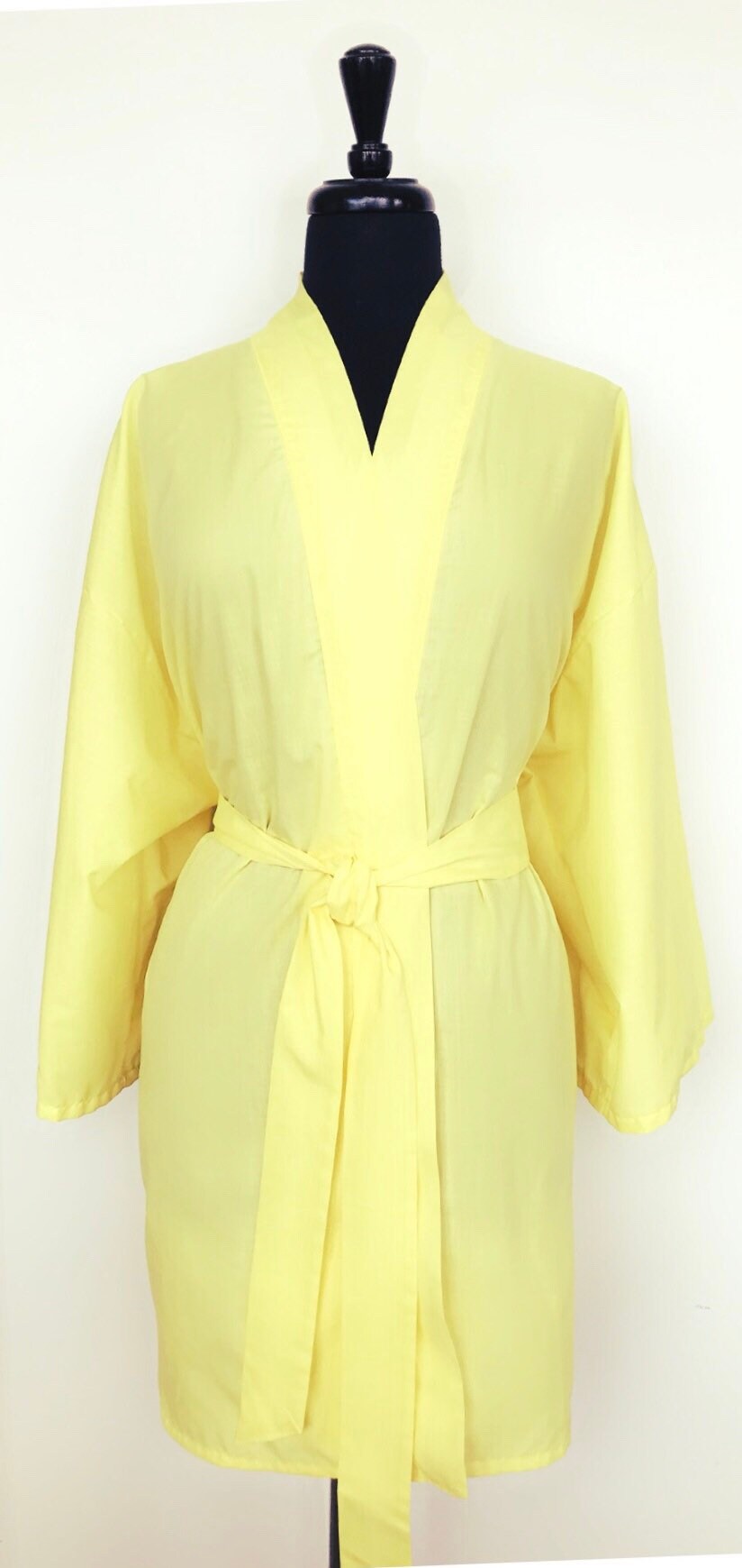 Sale Cotton Blend Kimono Robe In Yellow Size Medium Ready To Ship