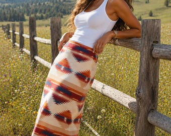 Wool Blend Skirt - Desert Sunset