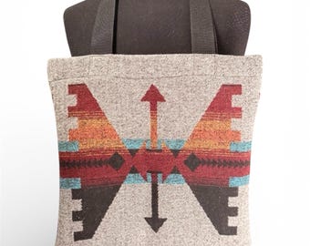 Southwestern Wool Blend Tote Bag | Lightweight Everyday Carryall | City, Forest & Travel Ready - Small Tote