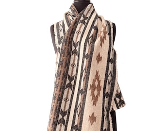 One-of-a-Kind Statement Scarf / Shawl – Fringe Edge Luxury Wrap – Lightweight Wool Blend – Elegant Cozy Layer for Everyday Wear & Gifting