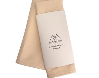 Reusable Cotton Muslin Bread Cloth | Sourdough & Bread Proofing Cloth | Unbleached Organic Cotton | Bread Rising Cover | Zero Waste Kitchen