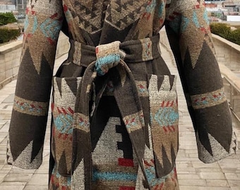 Beautiful Wool Blend Trench Coat In Brown Tones - Breckendale