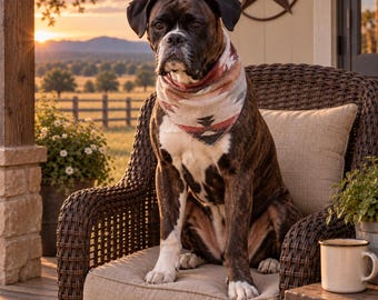 Dog Bandana Tie On | Wool Blend Dog Bandana | Remnant Fabric Pet Bandana | Minimalist Dog Accessory | Salmon | Canada US Free Shipping