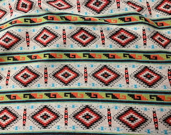 Wool Blend Blanket Throw In Multicoloured Diamond Print