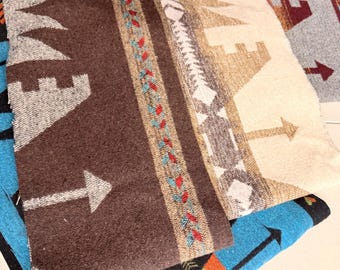 4 Wool Blend Panels & Strips – Gray, Blue, Camel, Brown – 60×16.25, 59×12.5, 59×11, 59×8 – Free Shipping USA, No Tariffs - #1