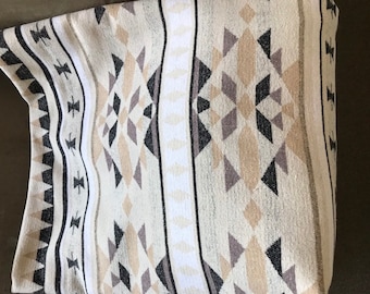 Wool Blend Blanket Throw In Cream Tones - Sicamous