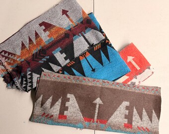 4 Wool Blend Panels – Brown, Blue, Orange & Gray – Mixed Sizes – 22×18, 59×13.5, 59×6.75, 59×10.75 – Free Shipping USA - #1
