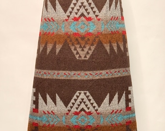 Wool Blend Skirt In Brown Tones - Breckendale