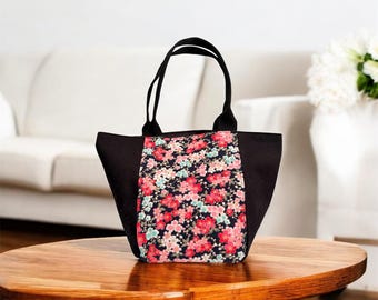 100% Cotton Tote Bag With Floral Blossoms - Small