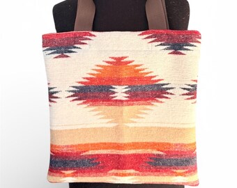 Southwestern Wool Blend Tote Bag | Lightweight Everyday Carryall | City, Forest & Travel Ready - Small Tote