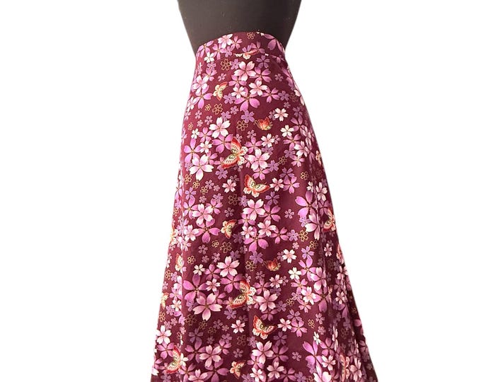 100% Cotton Skirt With Florals And Butterflies