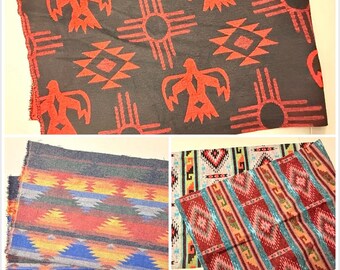 3 Wool Blend Panels & Strips – Thunderbird, Rainbow, Multicolor - 60.50”x19.75”, 60”x16.50”, 47.25”x16”– Free Shipping USA, No Tariffs - #16