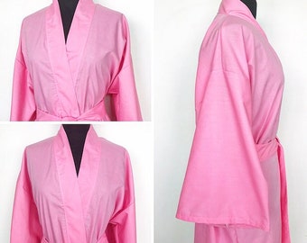 100% Cotton Kimono Robe In Pink