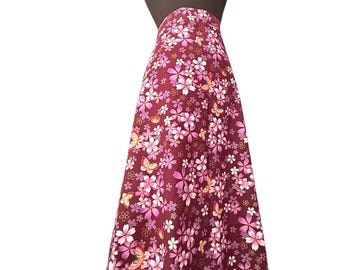 Sample Sale - 100% Cotton Skirt With Florals And Butterflies