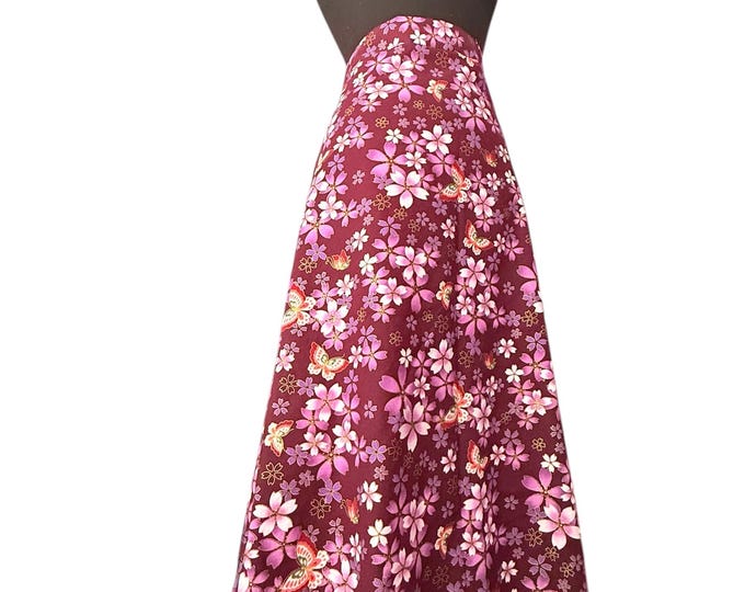 Sample Sale - 100% Cotton Skirt With Florals And Butterflies