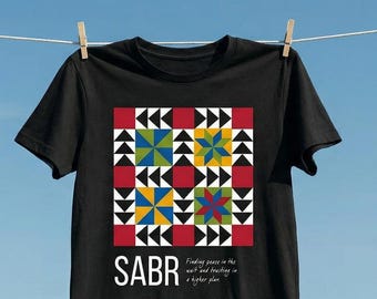 SABR Islamic T-Shirt | Geometric Pattern, Muslim Streetwear, Faith Tee