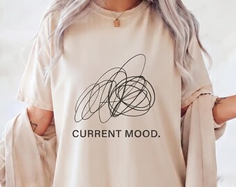 Current Mood Typography PNG, Messy Scribble Clipart (Digital Download)