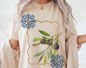 Olive Branch Islamic Floral PNG, Ornate Botanical Clipart (Digital Download)