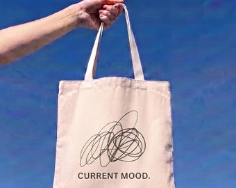 Torba płócienna z napisem „CURRENT MOOD.” | Minimalistyczna grafika