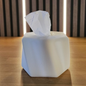 Hex Twist Ribbed Tissue Box – 3D Printed Modern Home Decor
