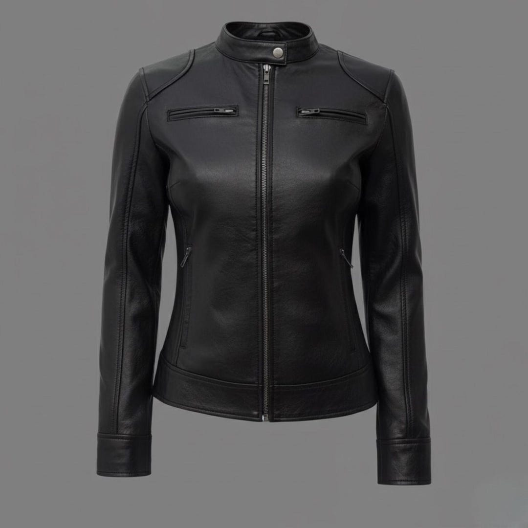 Women's Biker Leather Jacket | Slimming