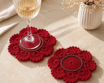 Crochet Coaster Pattern PDF, Elegant Lace Coaster, Instant Download, Easy Crochet Pattern
