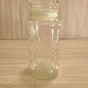 vintage 1982 Pot en verre Mr Peanut, boîte métallique motif blé avec couvercle