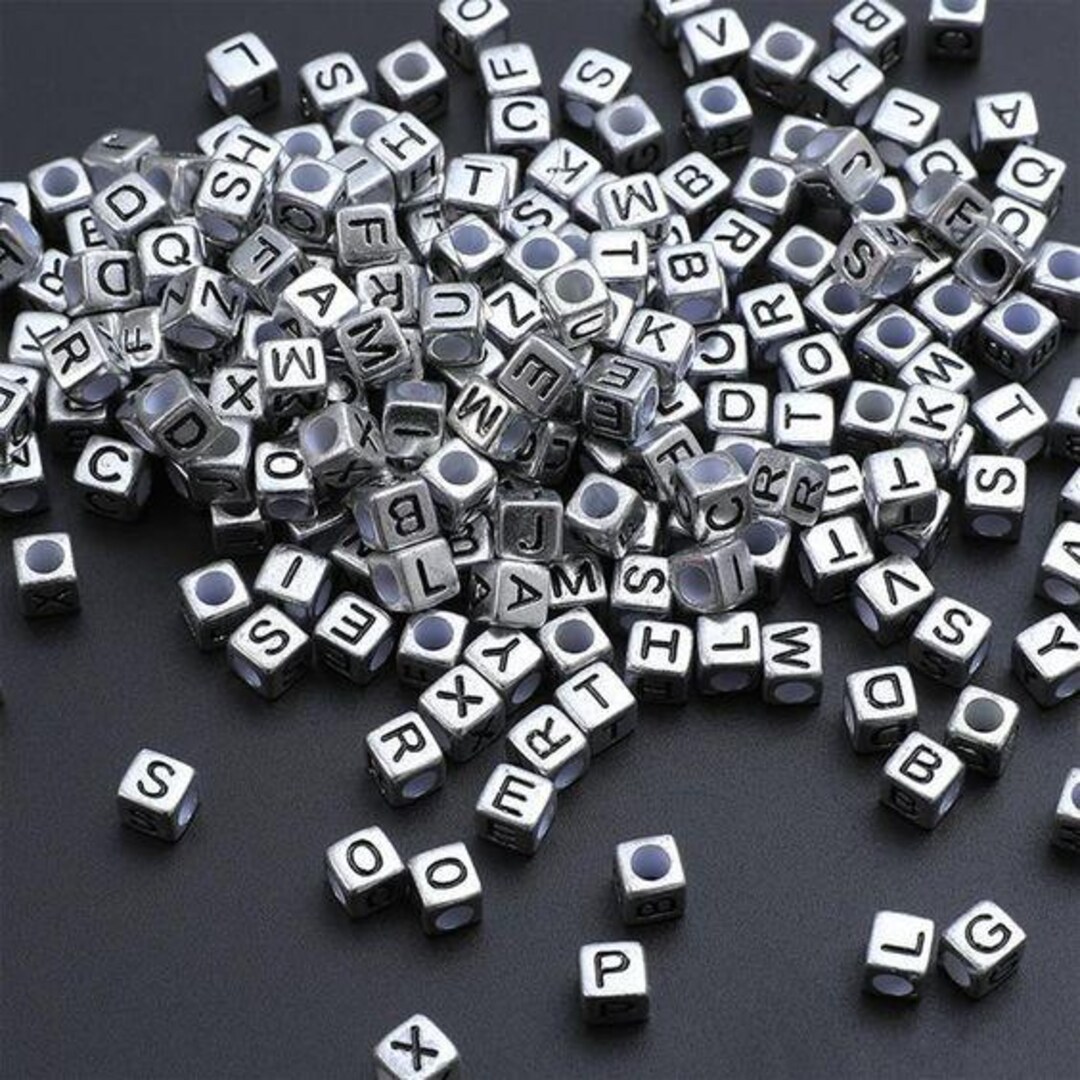 Sterling Silver Alphabet Beads 4.5mm De-stash Deep Discount Many ...